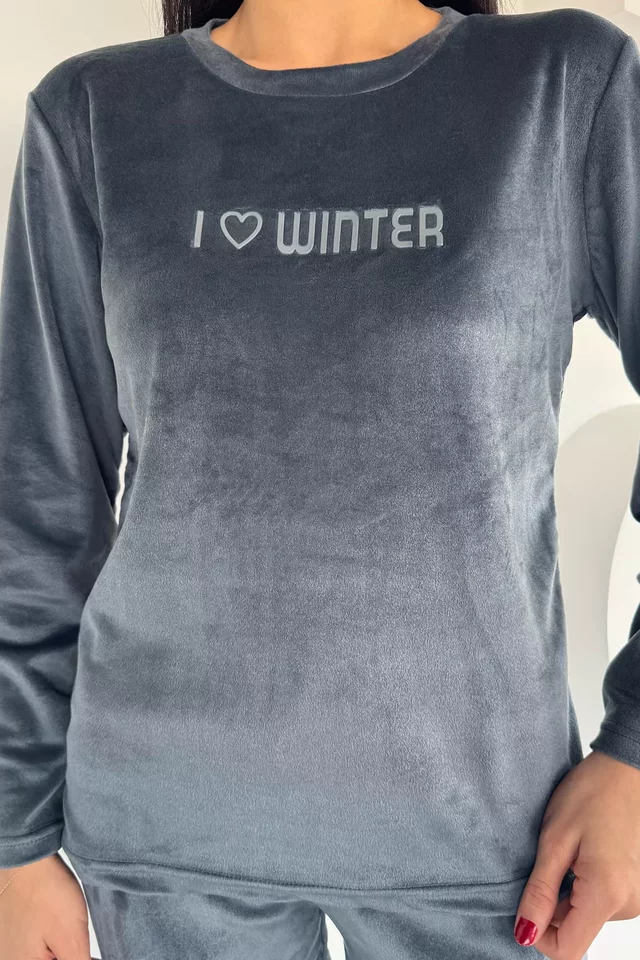 Kadın Kadife Sweat Pantolon İkili Takım