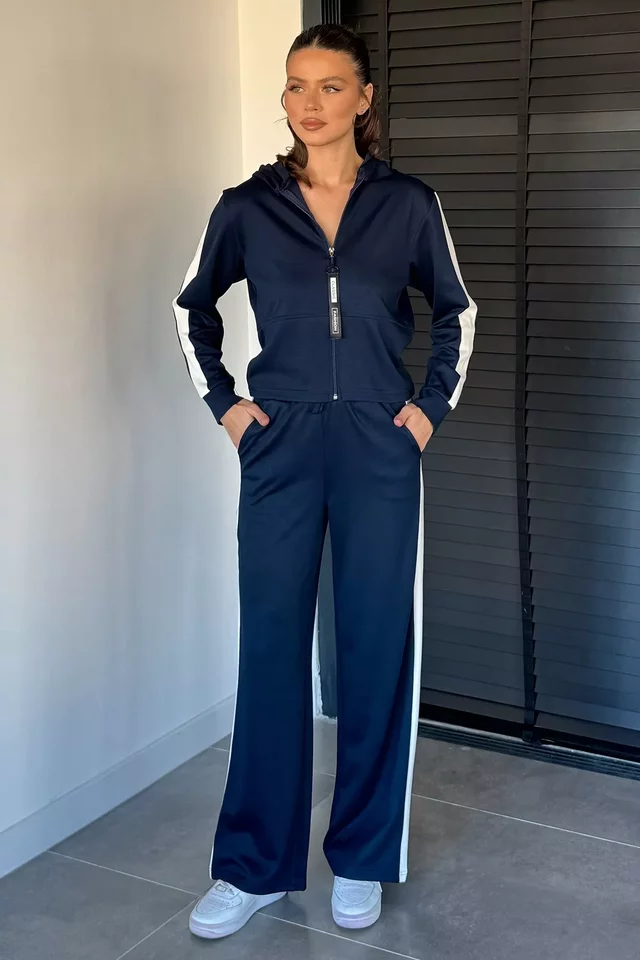 Kadın Kapüşonlu Fermuarlı Sweat Pantolon İkili Takım - 2