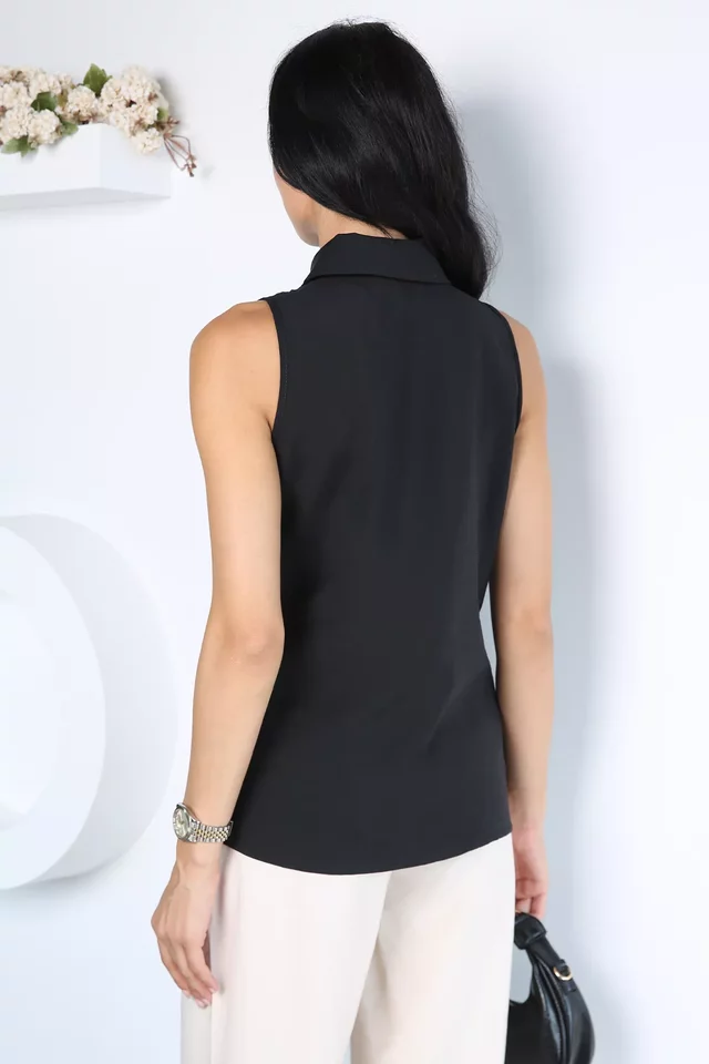 Kadın Minimalist Tasarım Sıfır Kol Gömlek