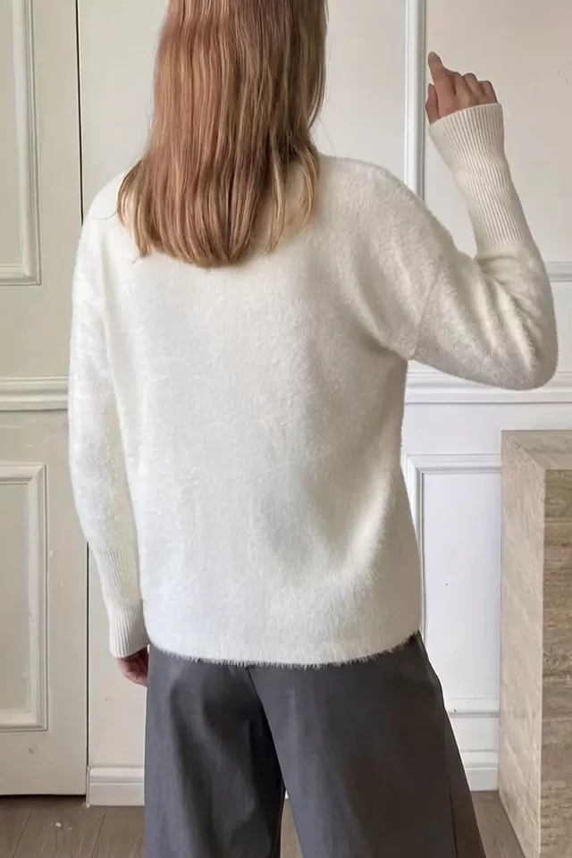 Kadın Pul İşlemeli Yumoş İplik Triko Ceket (s-m-l-xl Uyumludur)