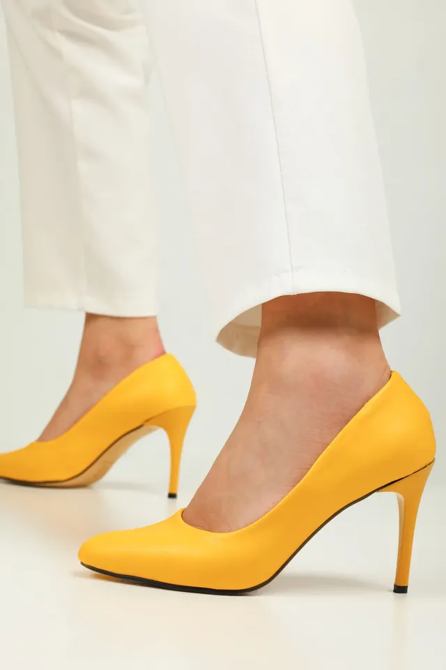 Kadın Stiletto Topuklu Ayakkabı Sarı