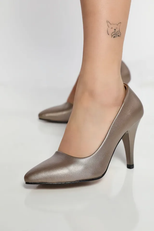 Kadın Topuklu Ayakkabı Bronz