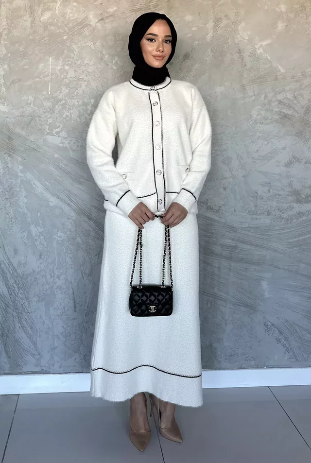 Kadın Triko Etek Hırka Tesettür İkili Takım (s,m,l,xl Uyumludur) - 2