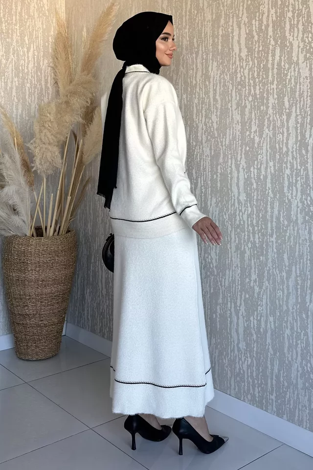 Kadın Triko Etek Hırka Tesettür İkili Takım (s,m,l,xl Uyumludur) - 2