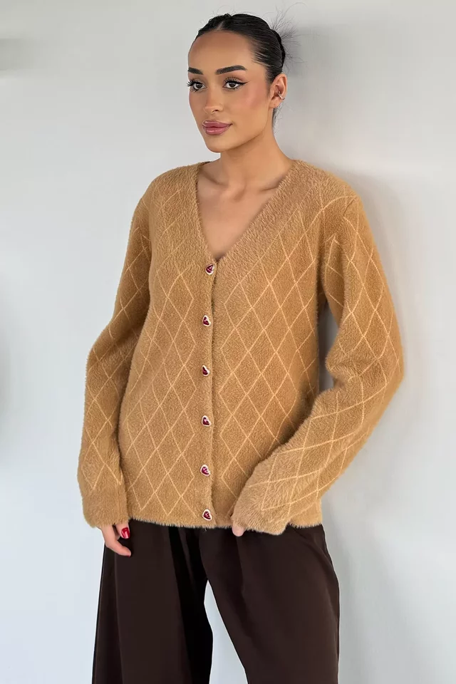 Kadın Yumoş İplik Sakallı Triko Hırka (s-m-l-xl Uyumludur) - 2
