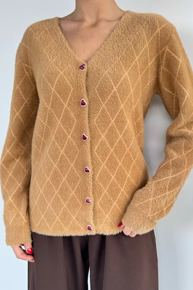 Kadın Yumoş İplik Sakallı Triko Hırka (s-m-l-xl Uyumludur)