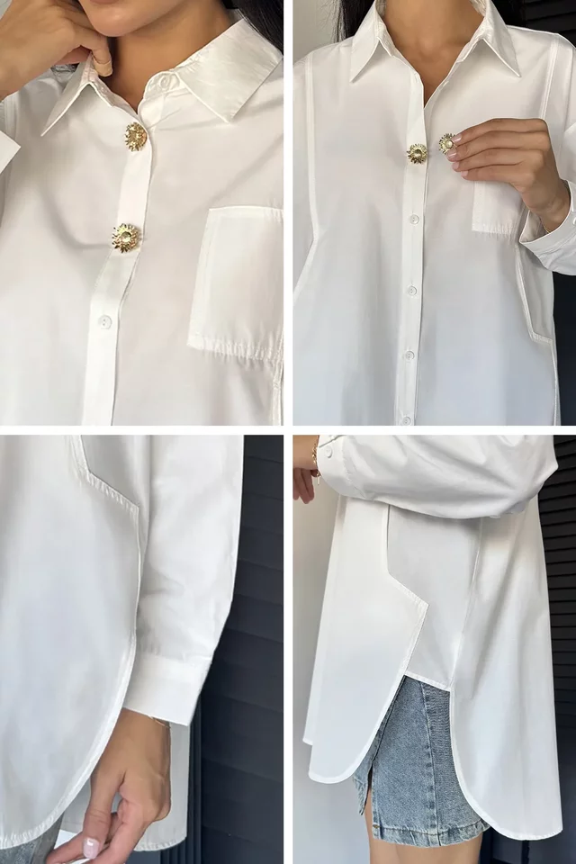 Kadın Zamansız Stil Oversize Gömlek