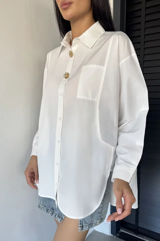 Kadın Zamansız Stil Oversize Gömlek