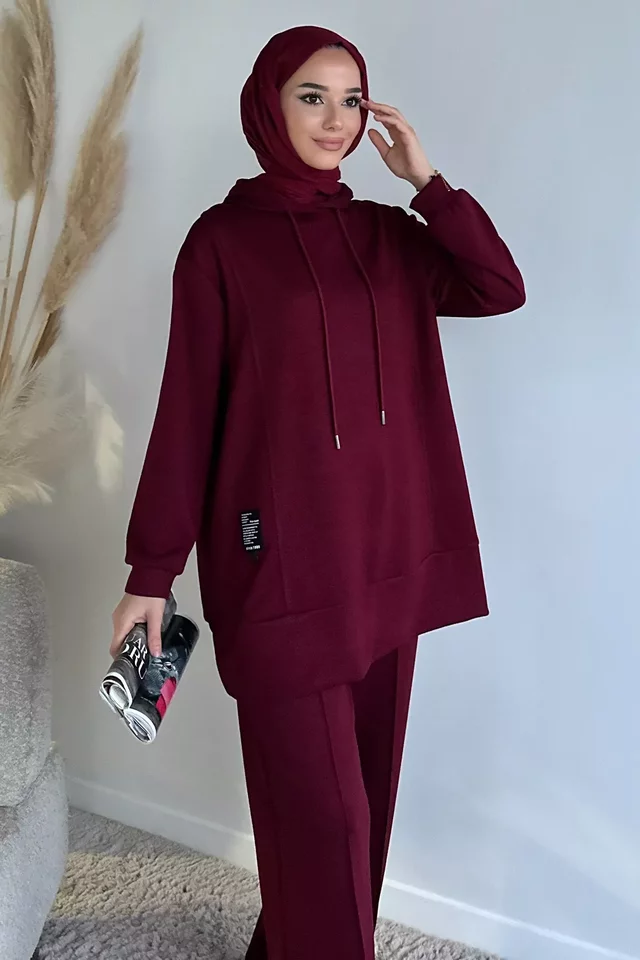 Kapüşonlu Tunik Pantolon Tesettür İkili Takım - 2