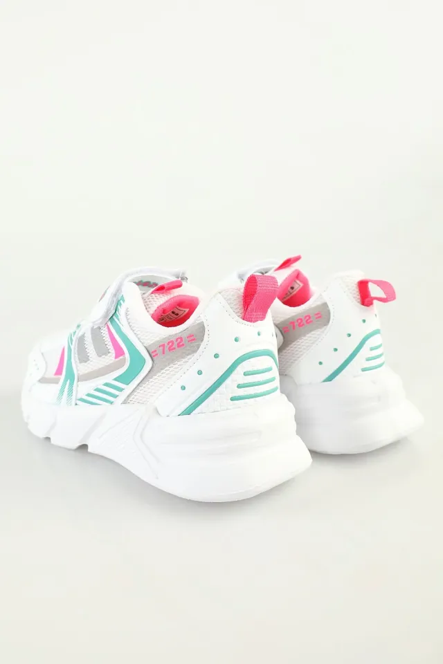 Kız Çocuk Bağcıklı Spor Ayakkabı Beyazfujya