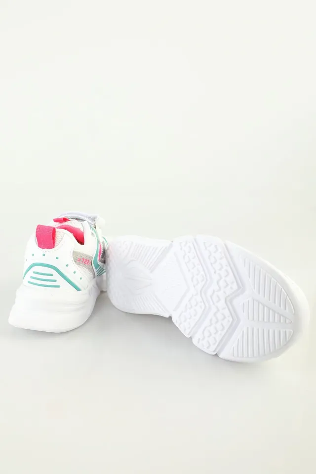 Kız Çocuk Bağcıklı Spor Ayakkabı Beyazfujya