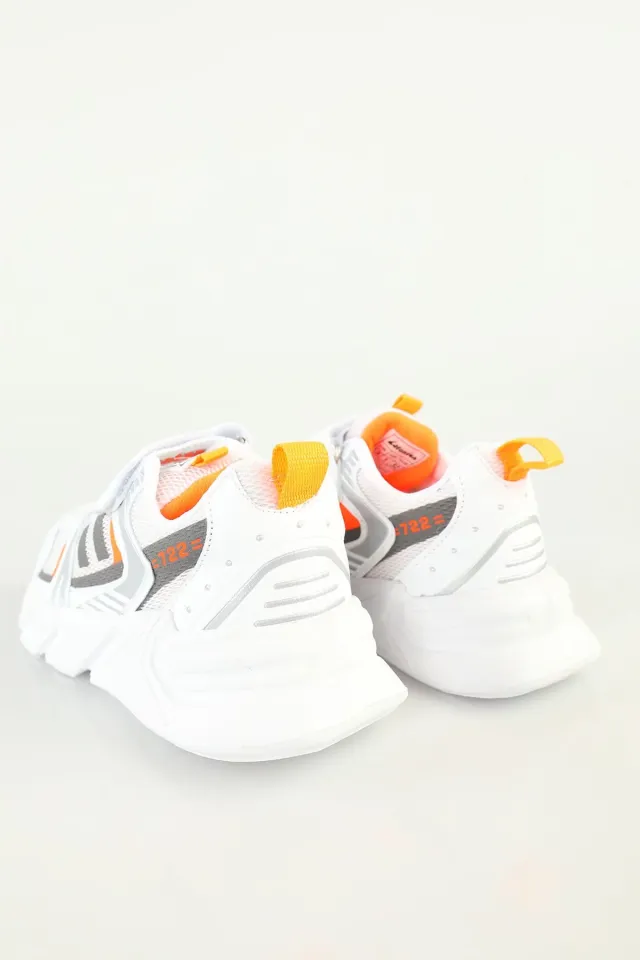 Kız Çocuk Bağcıklı Spor Ayakkabı Beyazorange