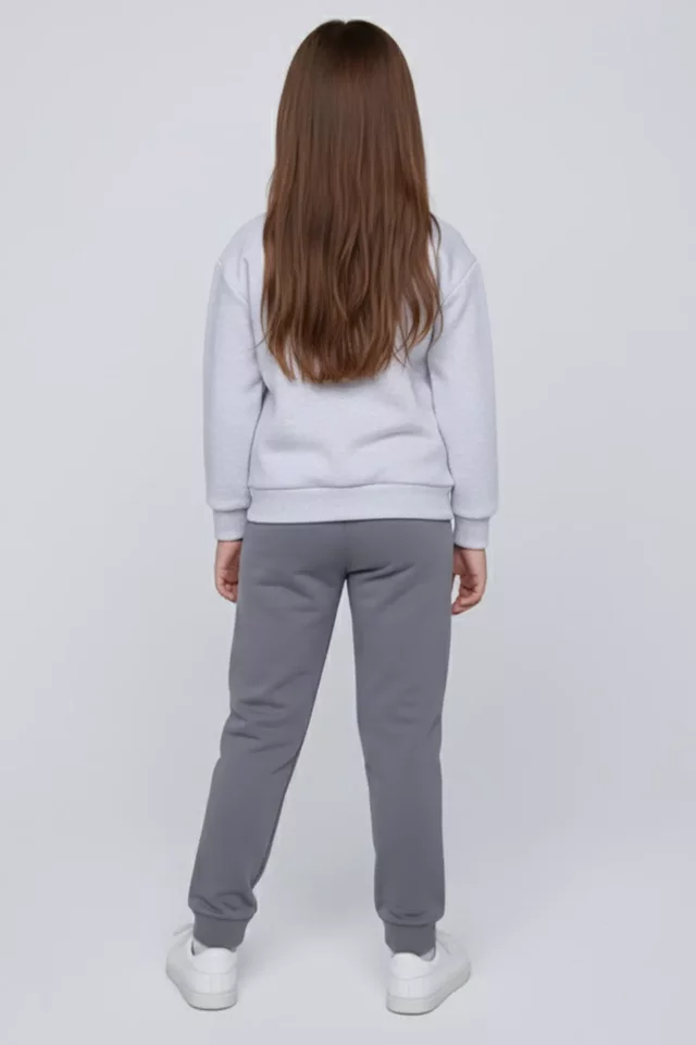 Kız Çocuk Baskılı Üç İplik Şardonlu Sweatshirt - 2