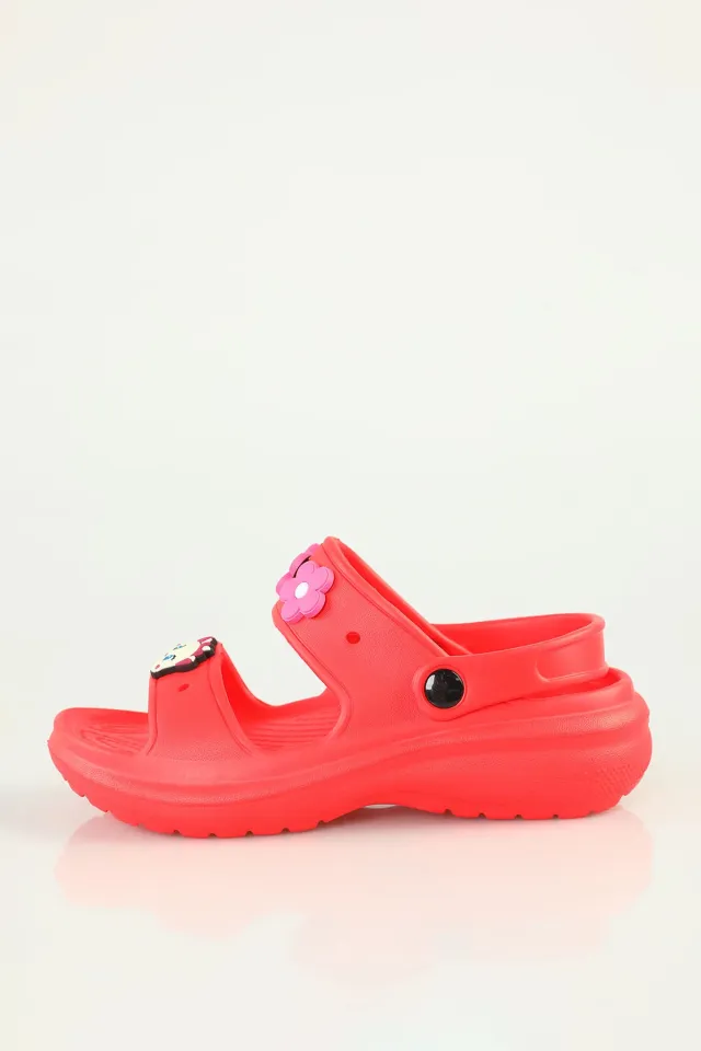 Kız Çocuk Günlük Rahat Sandalet Terlik Kırmızı