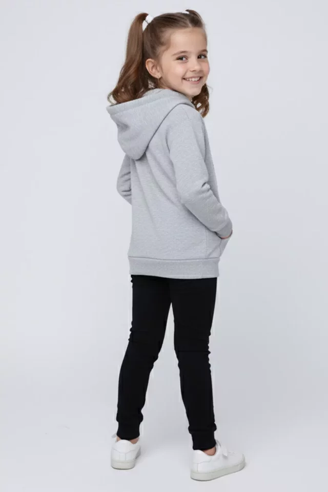 Kız Çocuk Üç İplik Şardonlu Kalp Baskılı Sweatshirt - 2