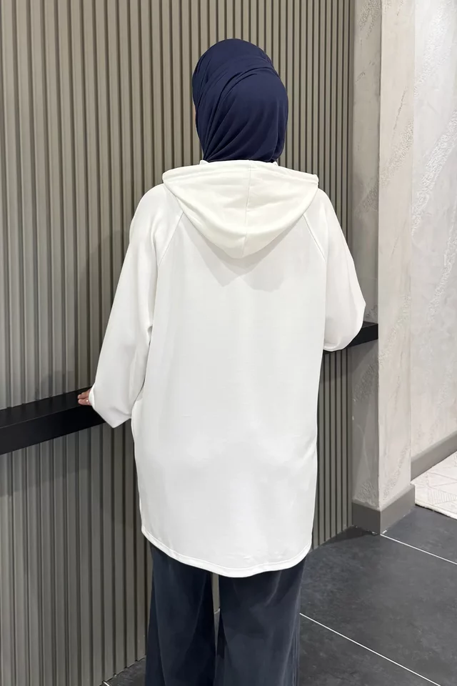 Kristal Dokunuş Kapüşonlu Tesettür Hırka