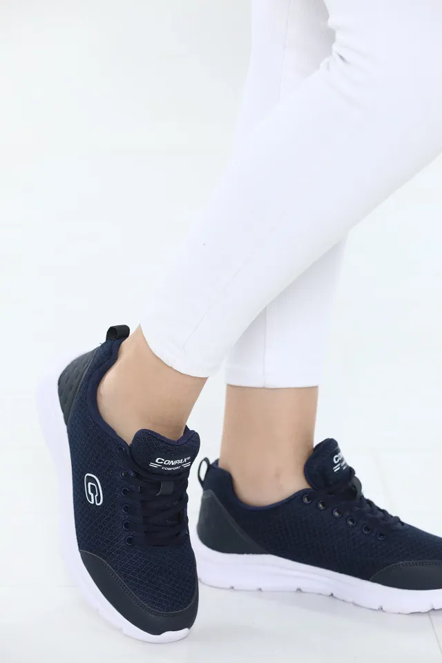 Kadın Bağcıklı Anaroklu Günlük Spor Ayakkabı Lacivert
