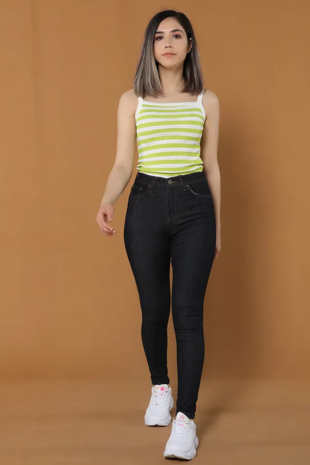 Likralı Slim Kadın Jean Pantolon Füme