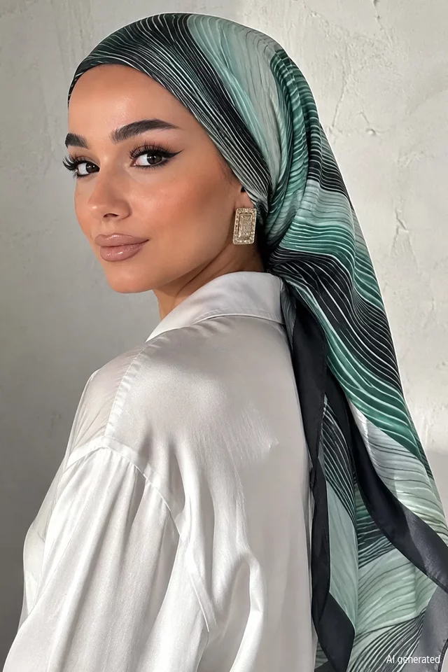 Luissa Scarvers Desenli Bambu Kraş Tesettür Şal - 2