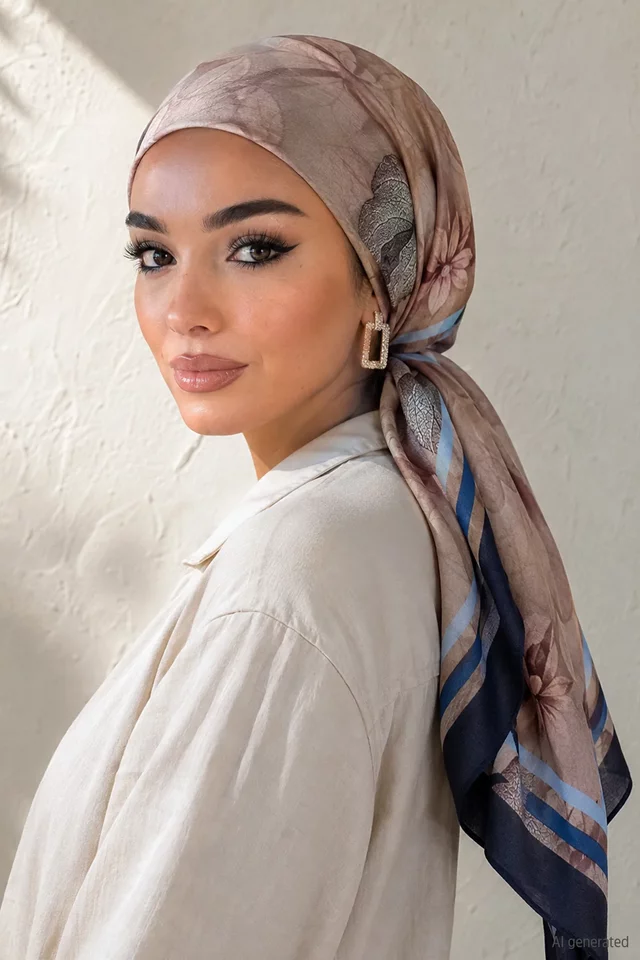 Luissa Scarves Desenli Bambu Kraş Tesettür Şal - 2