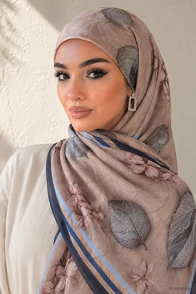Luissa Scarves Desenli Bambu Kraş Tesettür Şal - 1