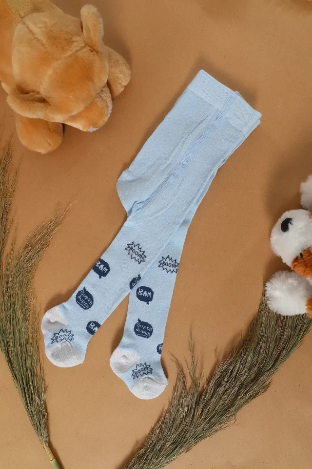 Defne Kız Bebek Külotlu Çorap Mavi