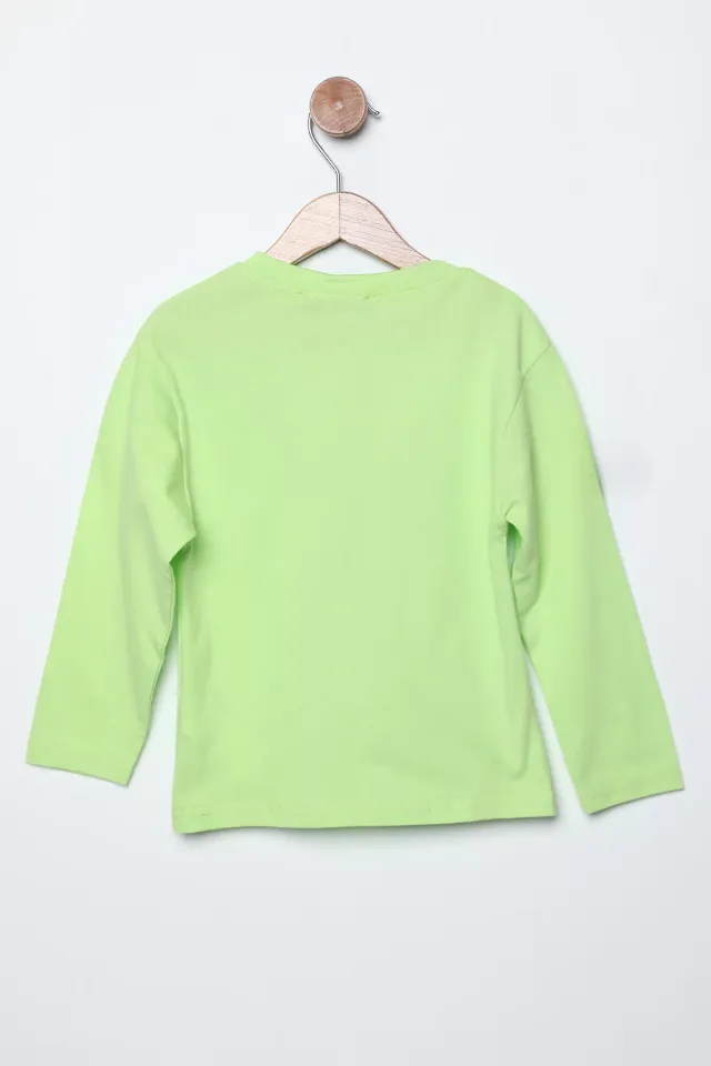 Need More Energy Baskılı Erkek Çocuk Sweatshirt Fıstık Yeşili