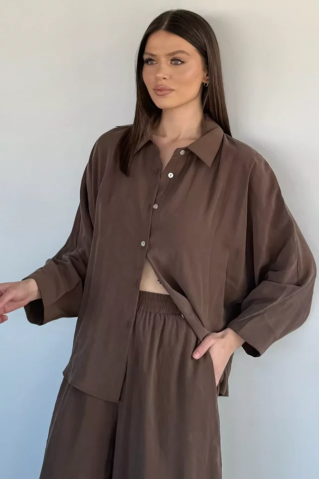 Perry Kadın Oversize Gömlek Havuç Pantolon İkili Takım