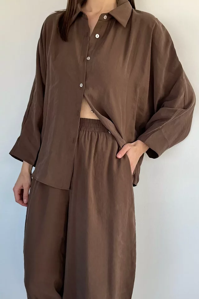 Perry Kadın Oversize Gömlek Havuç Pantolon İkili Takım