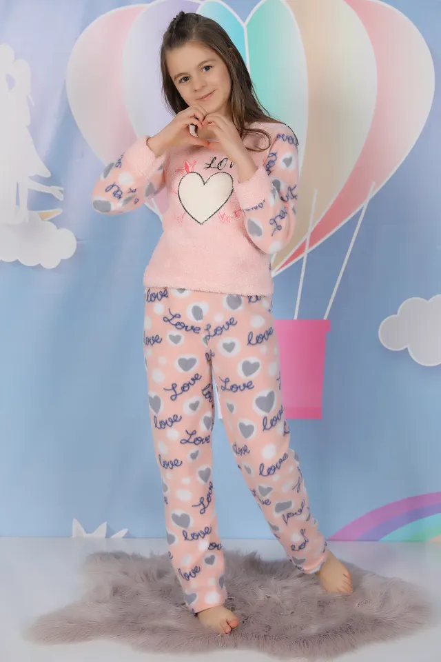Polar Kız Çocuk Pijama Takımı Somonnarçiçeği