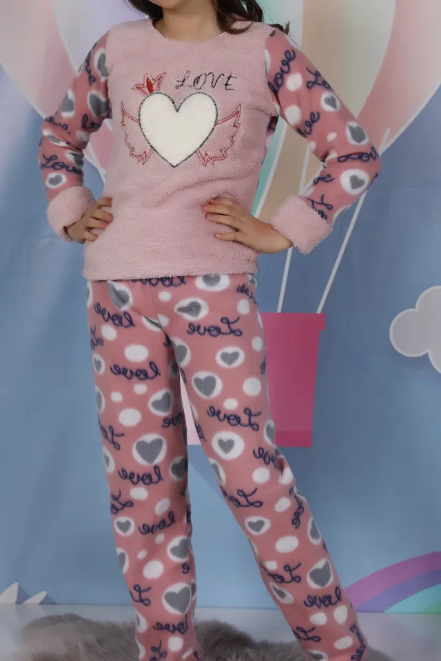 Polar Kız Çocuk Pijama Takımı Pudra