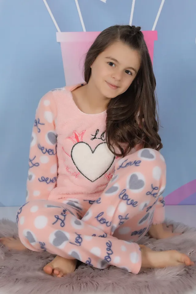 Polar Kız Çocuk Pijama Takımı Somonkırmızı