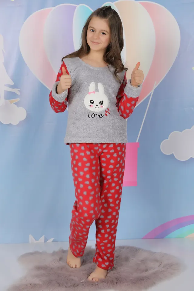Polar Kız Çocuk Pijama Takımı Gri