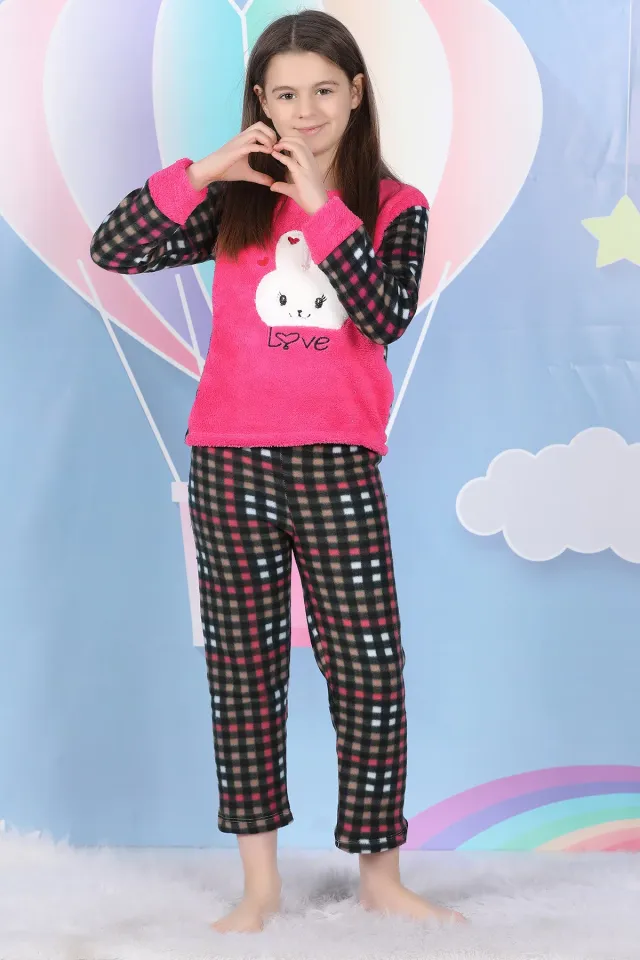 Polar Kız Çocuk Pijama Takımı Fuşya