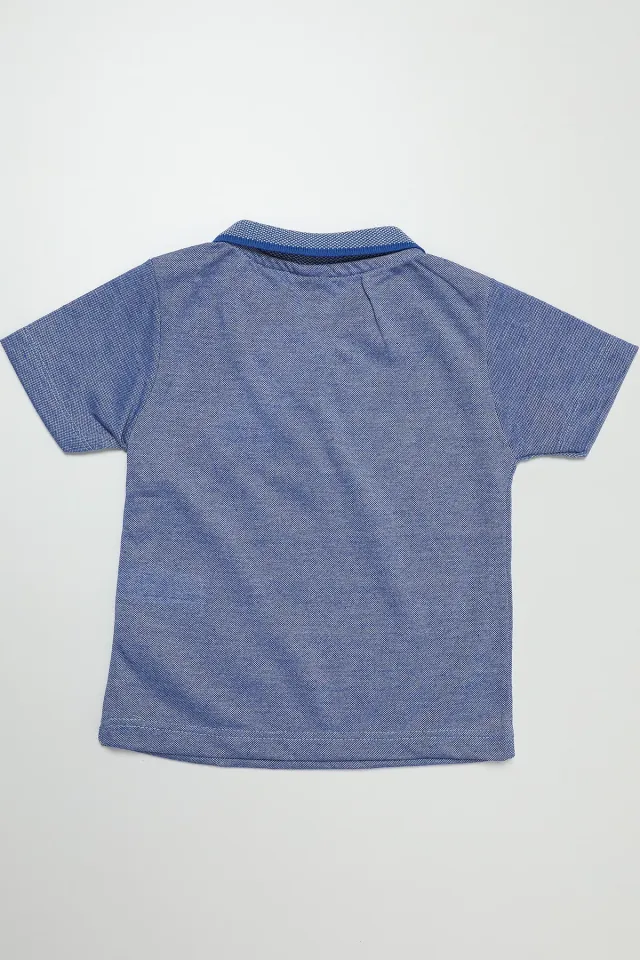 Polo Yaka Erkek Çocuk T-shirt İndigo