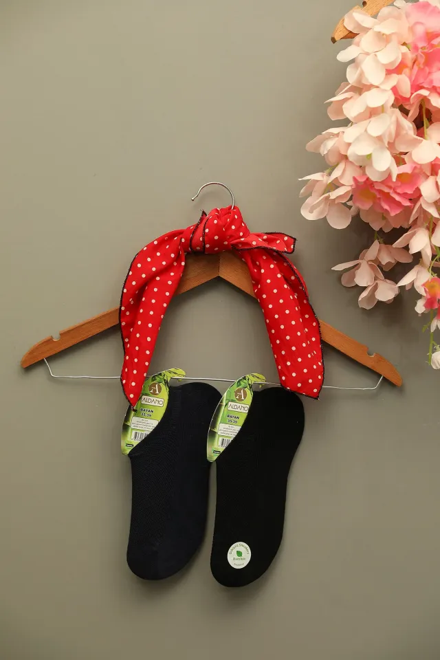 Aldano Kadın Bambu Görünmez (sneaker) 2 Li Spor Ayakkabı Çorabı (35-39 Uyumludur) Renkli