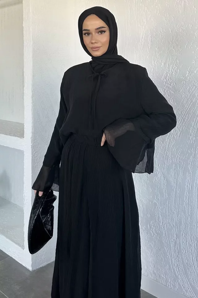 Salaş Bluz Etek Kombinli Tesettür İkili Takım