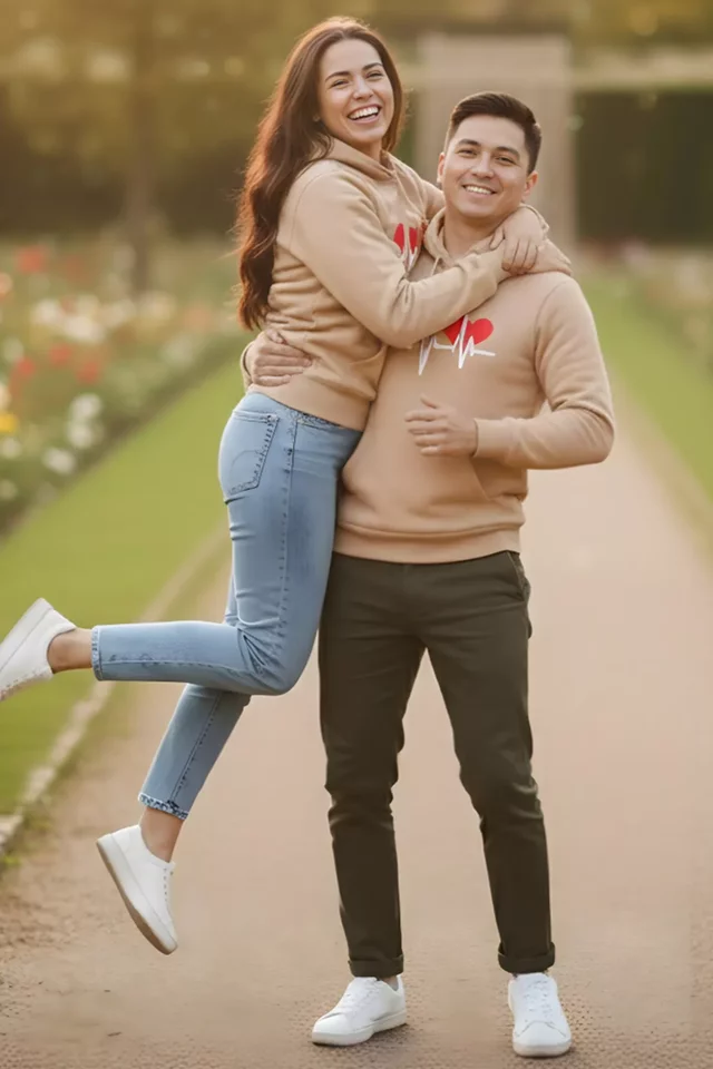Şardonlu Baskılı Kapüşonlu Sevgili Kombini İkili Sweatshirt (s-m-l Beden Uyumludur.)