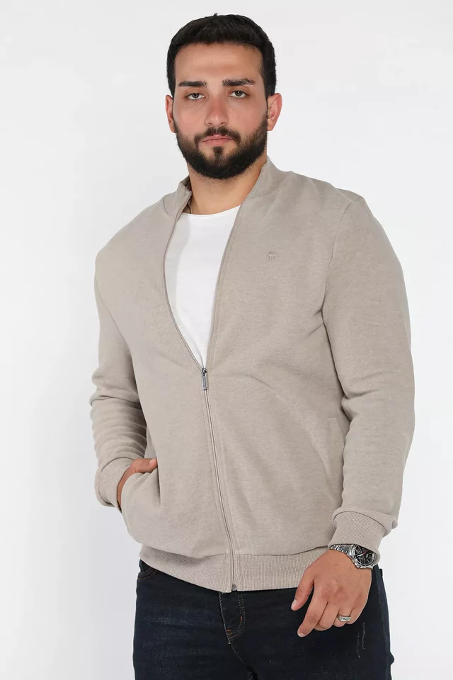 Selanik Kumaş Fermuarlı Erkek Sweatshirt - 2