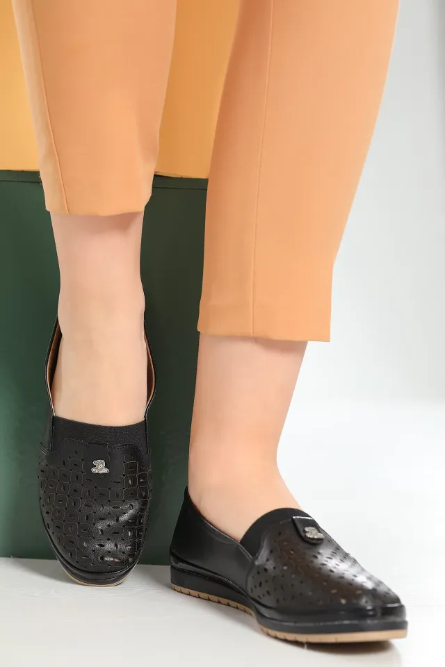 Kadın Ortopedik Rahat Taban Günlük Ayakkabı Siyah