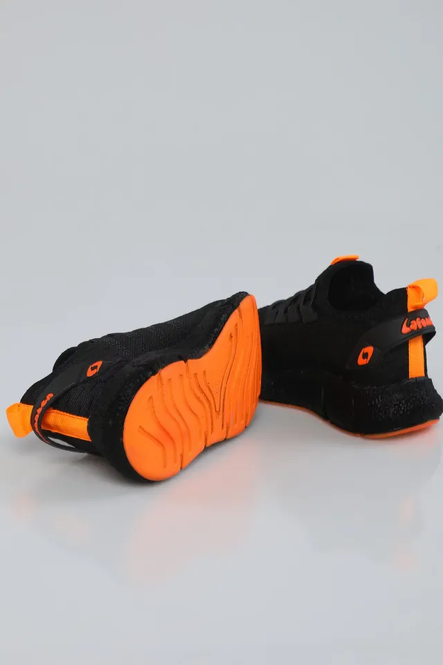 Çocuk Triko Spor Ayakkabı Siyahorange