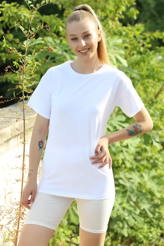T-shirt Şort Ikili Takım Beyaz