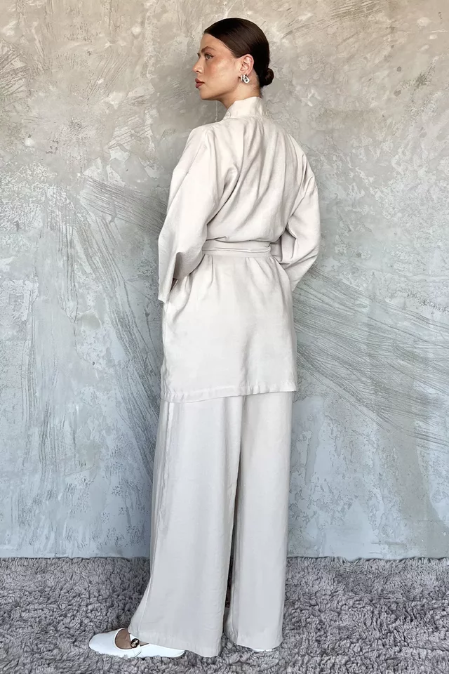 Taşlı Kimono Pantolon İkili Takım - 2