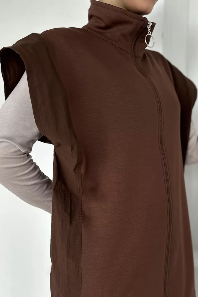 Fermuarlı Yelek Pantolon Tesettür İkilil Takım