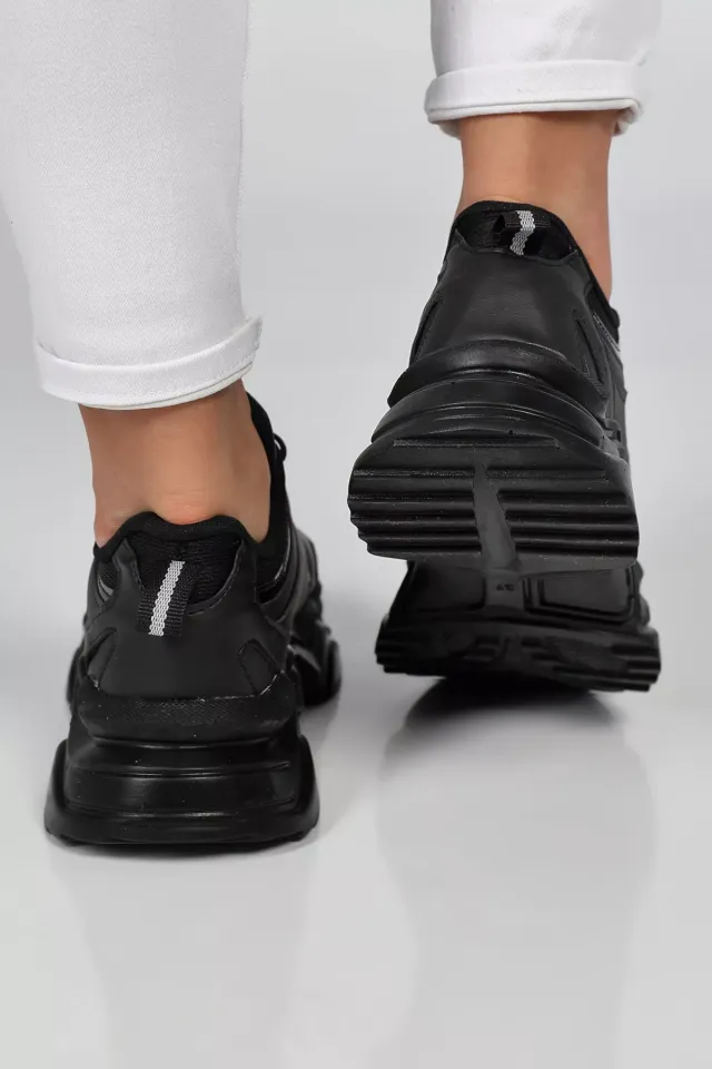 Yüksek Taban Günlük Kadın Spor Ayakkabı Siyah